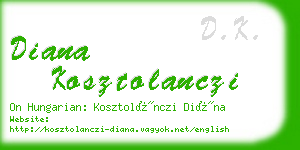 diana kosztolanczi business card